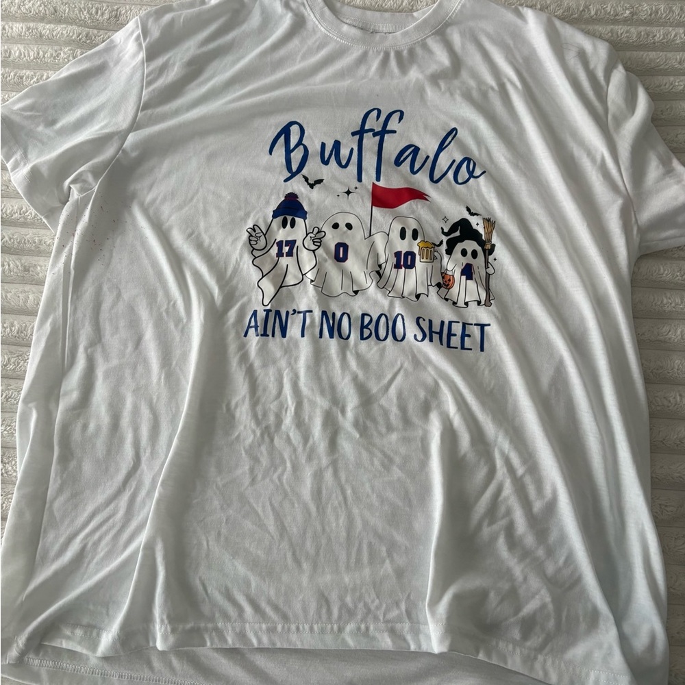 White Graphic Tee - Buffalo Ghost Design